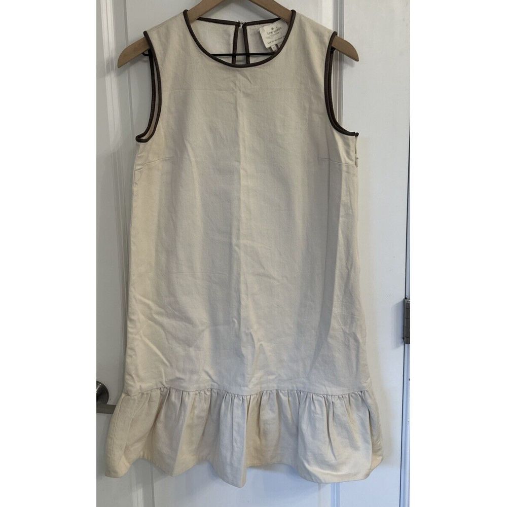 Sleeveless Cream Ruffle-Hem Dress - Picture 3 of 11